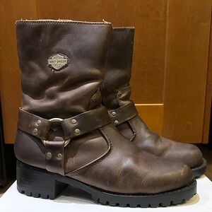 Women’s Harley-Davidson Dark Brown Leather Boots          Size 7 1/2